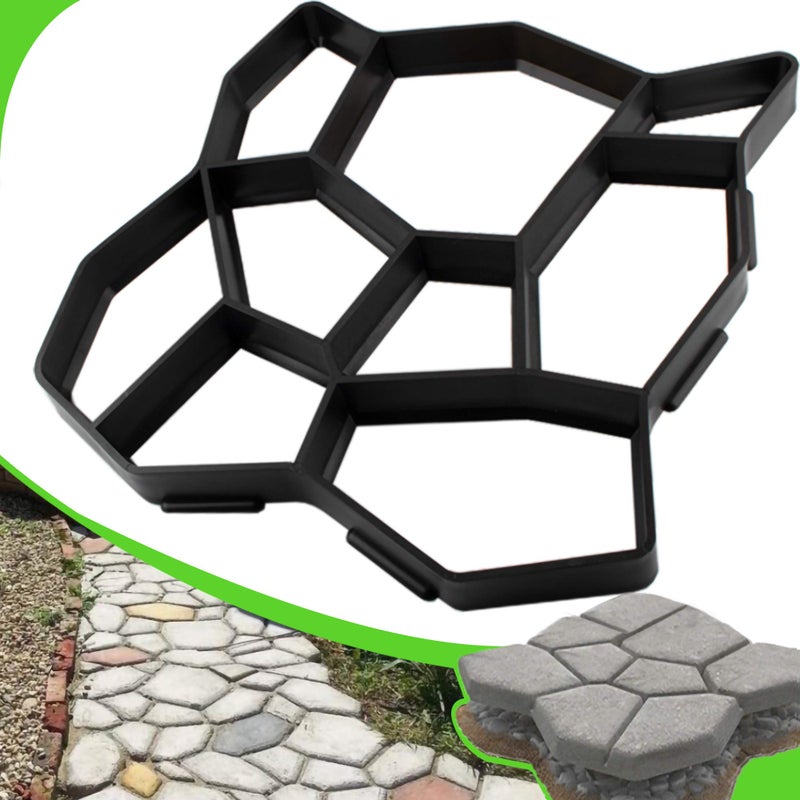 CJGQ Plus Size 19.6"x19.6"x1.7" Walk Maker Reusable Concrete Pathmate Stone Mold Stepping Stone Paver Lawn Patio Yard Garden DIY Path Maker Paving Moulds (Irregular) - Image 1